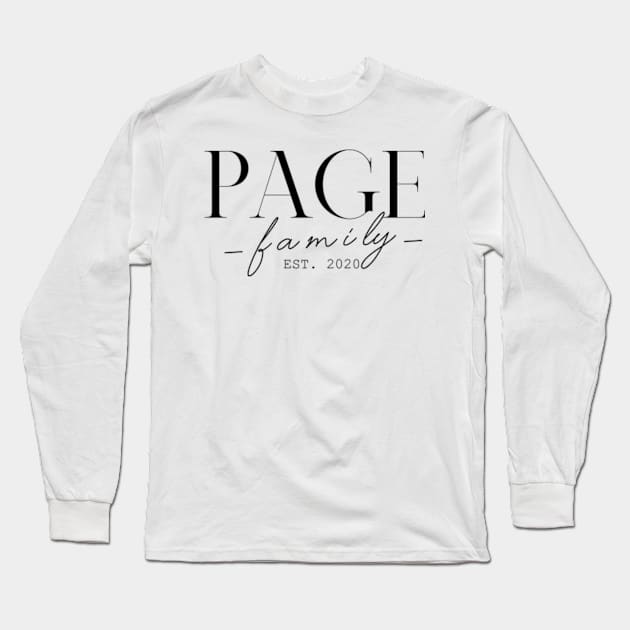 Page Family EST. 2020, Surname, Page Long Sleeve T-Shirt by ProvidenciaryArtist